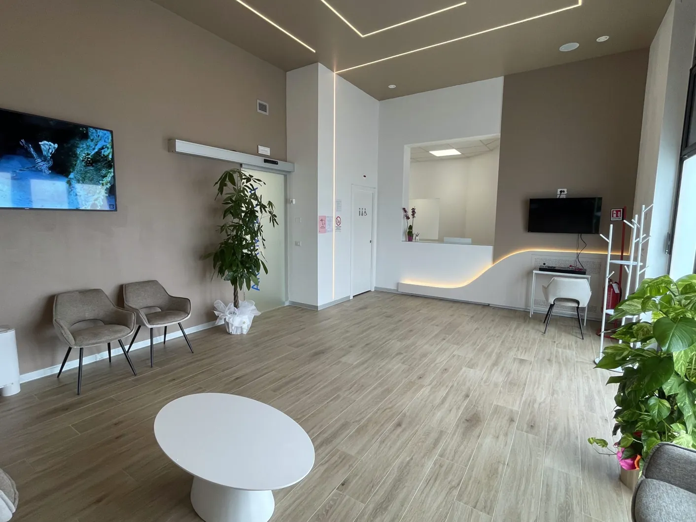 La sala d'attesa dello studio dentistico di Ghezzano, Pisa