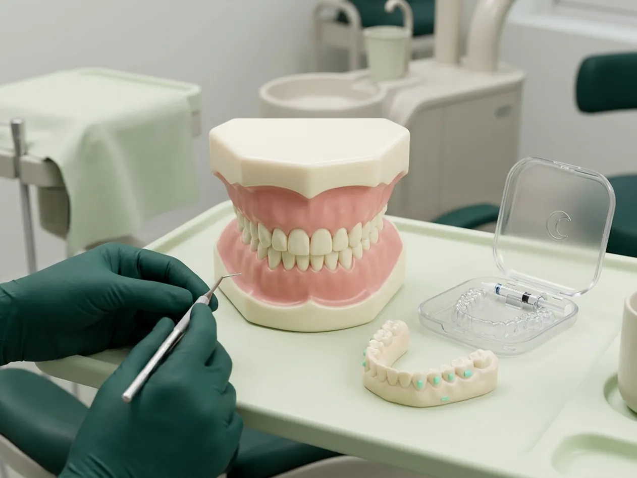 Render clinico dello sbiancamento domiciliare: la mascherina e il gel nella custodia