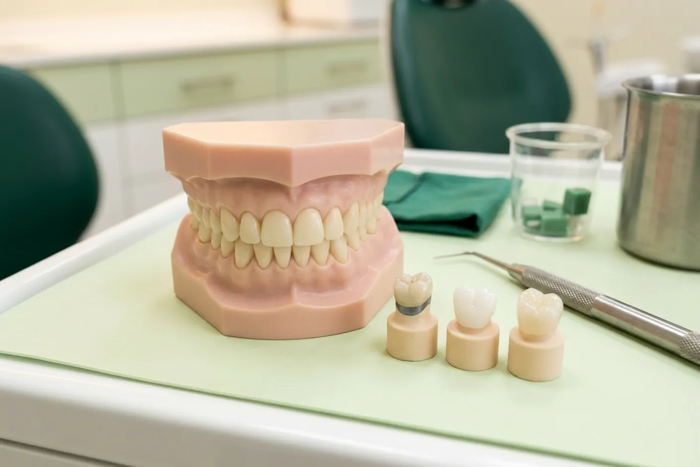 Render clinico dei materiali delle corone: metallo-ceramica, zirconia, disilicato
