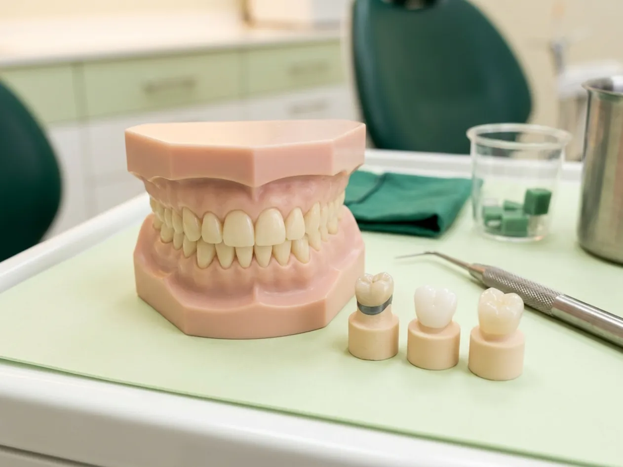 Render clinico dei materiali delle corone: metallo-ceramica, zirconia, disilicato