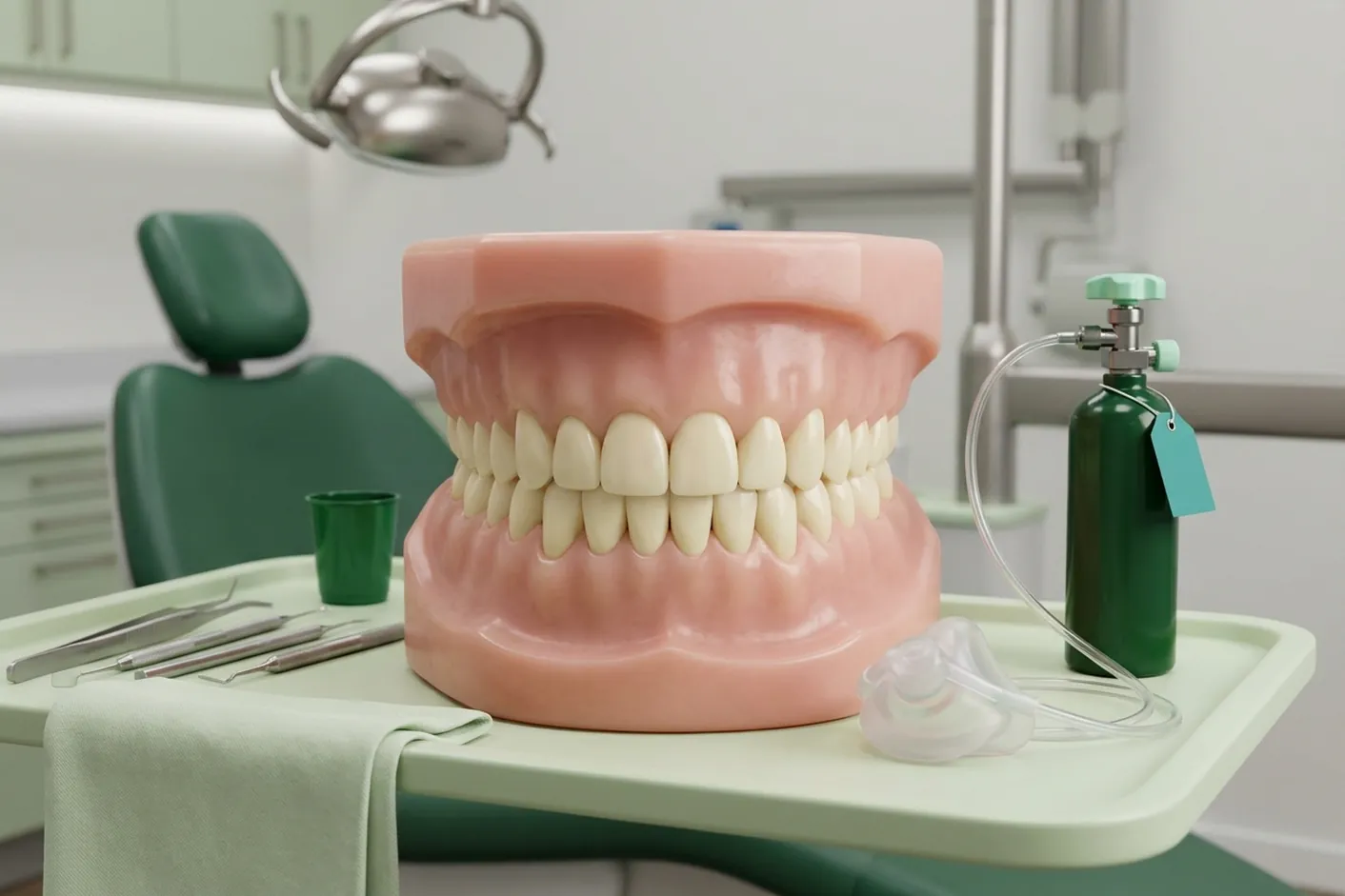 Render clinico della sedazione con protossido: la mascherina nasale e la bombola