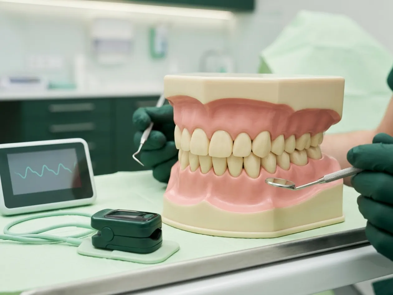 Render clinico del controllo durante la sedazione: il saturimetro e il monitor