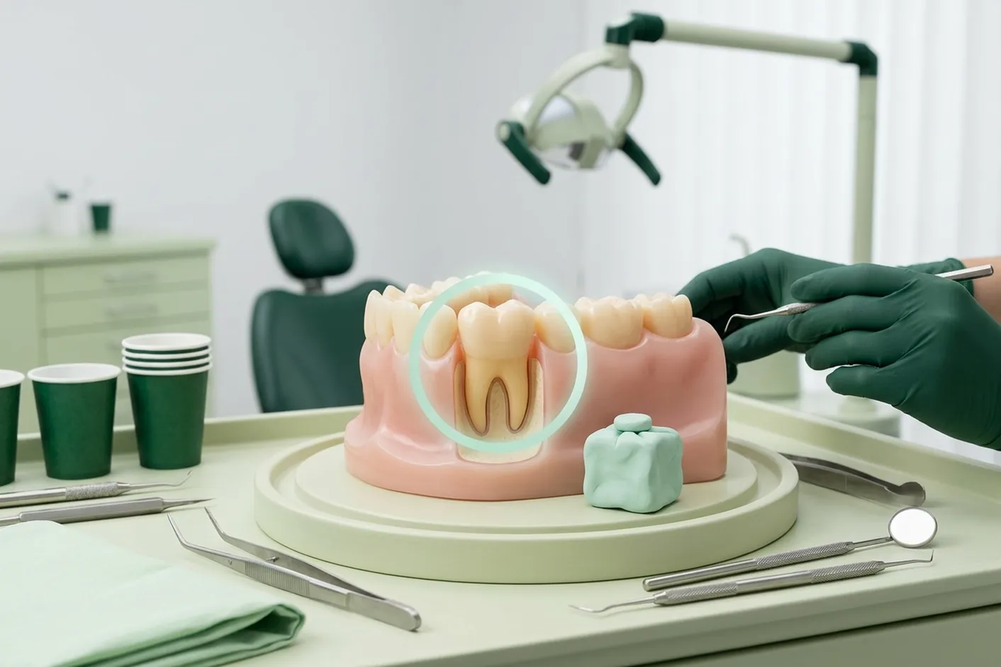 Render clinico del dolore acuto: il dente segnalato e l'impacco freddo
