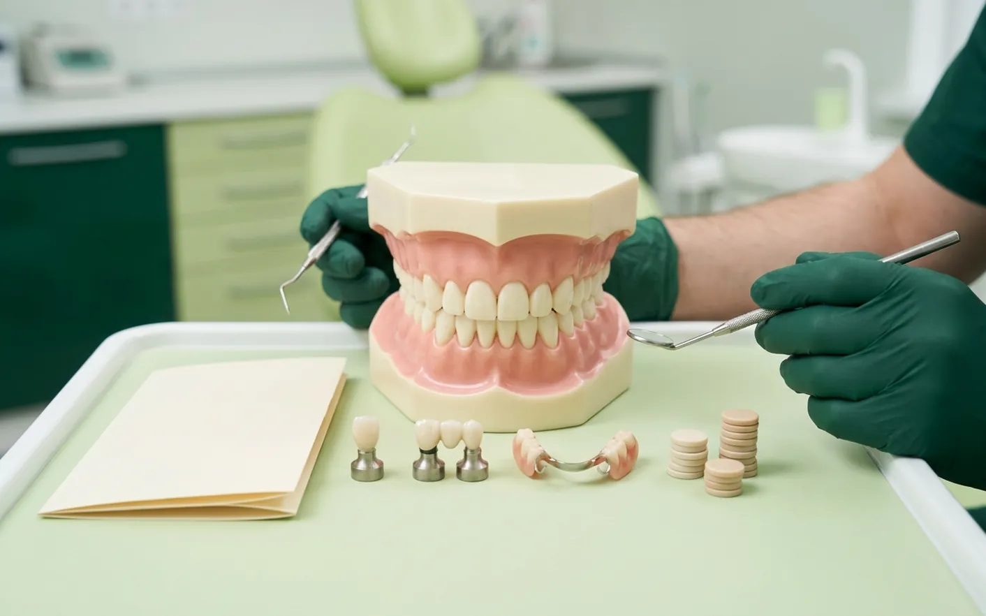 Render clinico del costo delle protesi: corona, ponte e dentiera con il preventivo