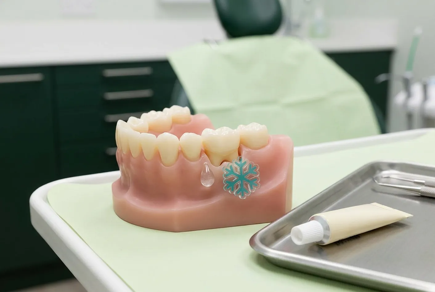 Denti sensibili a Pisa: la prova al getto d'aria durante la valutazione nello studio di Via Carducci