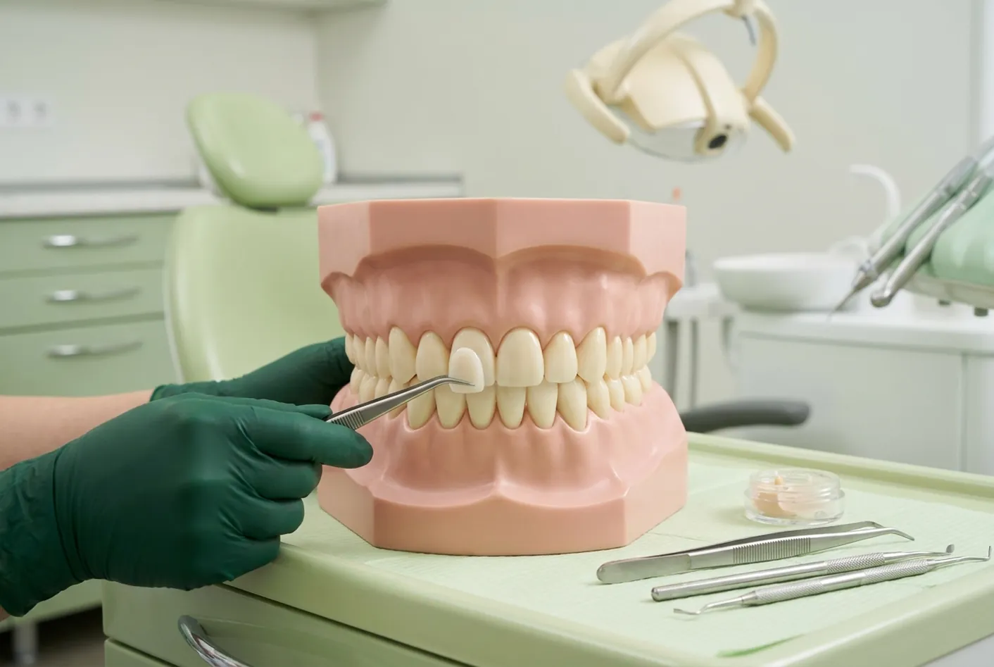 Faccette dentali a Pisa: la prova della forma sul modello nello studio di Via Carducci a Ghezzano