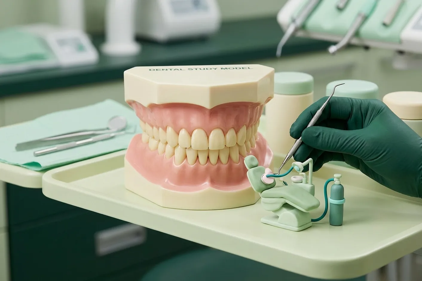 Render clinico della sedazione cosciente: la mascherina nasale e la bombola con il tubo accanto alla poltrona